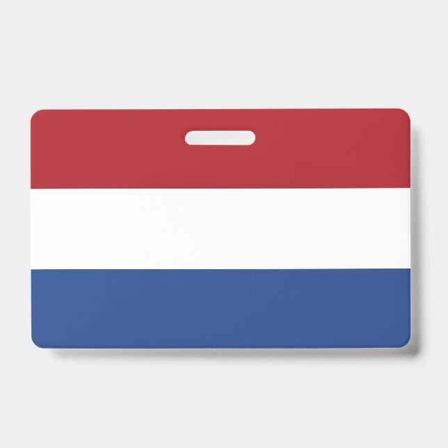 Name Badge with flag of Netherlands ID Badge (Front)