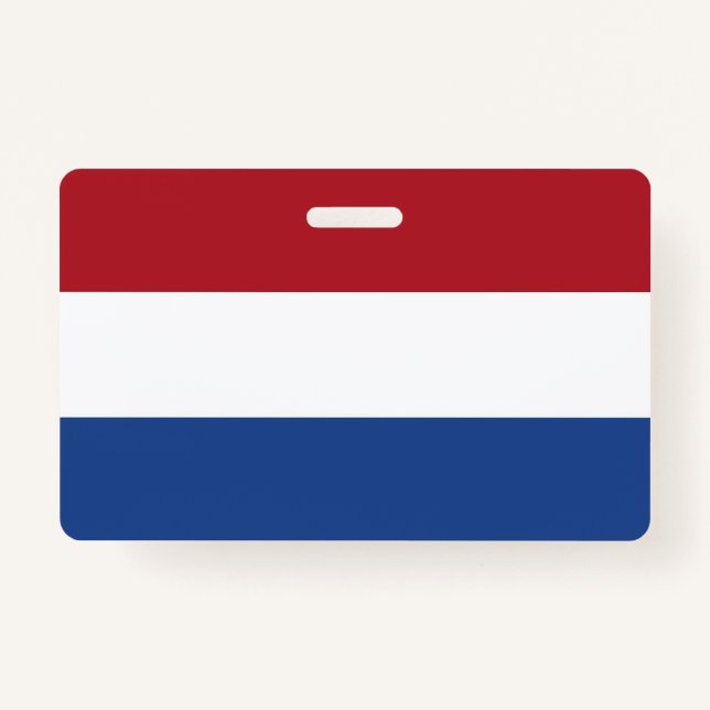 Name Badge with flag of Netherlands ID Badge (Front)