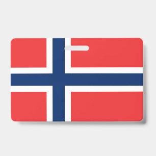 Name Badge with flag of Norway ID Badge