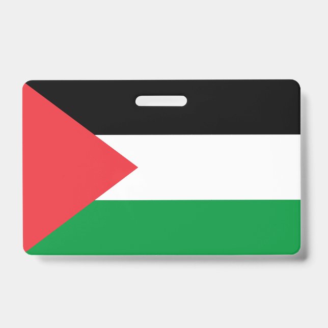 Name Badge with flag of Palestine ID Badge (Front)
