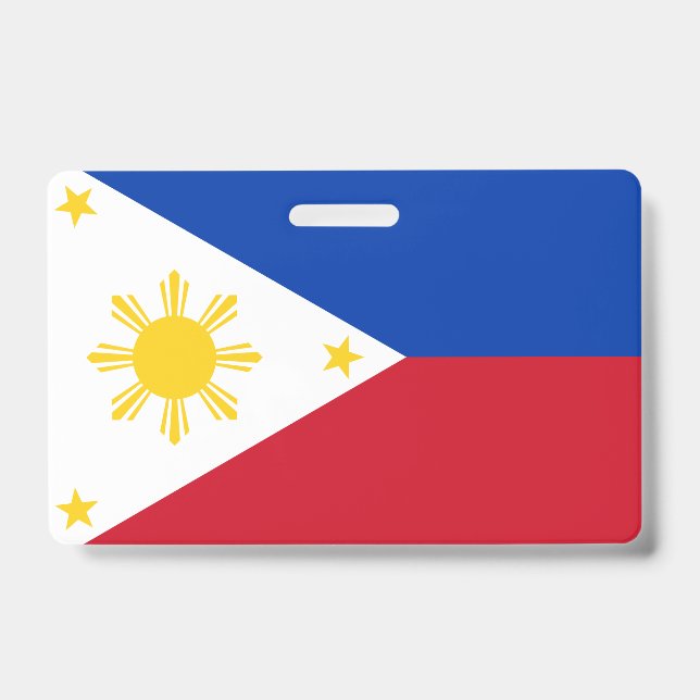Name Badge with flag of Philippines ID Badge (Front)