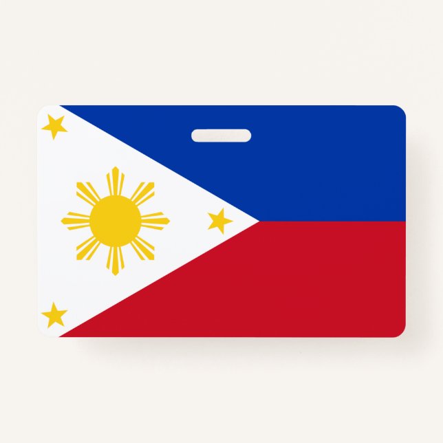 Name Badge with flag of Philippines ID Badge (Front)