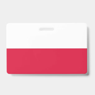 Name Badge with flag of Poland ID Badge
