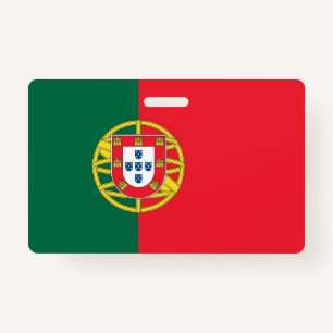 Name Badge with flag of Portugal ID Badge