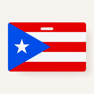 Name Badge with flag of Puerto Rico, USA ID Badge