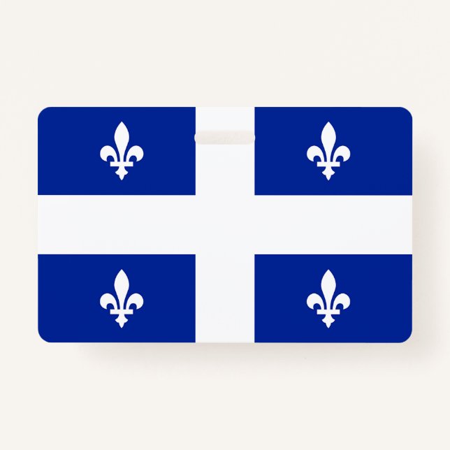Name Badge with flag of Quebec ID Badge (Front)
