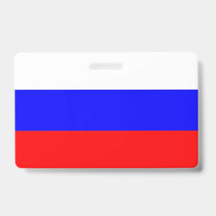 Name Badge with flag of Russia ID Badge