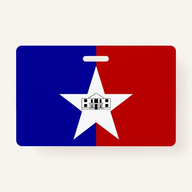 Name Badge with flag of San Antonio City ID Badge (Back)