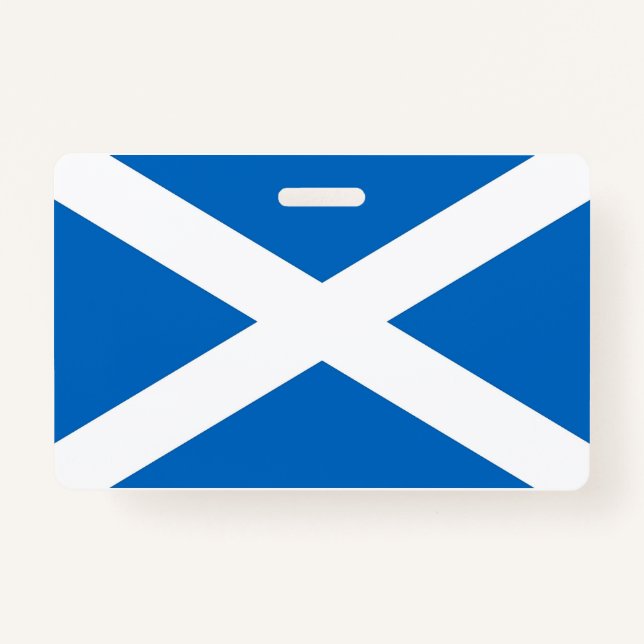 Name Badge with flag of Scotland, United Kingdom ID Badge (Front)
