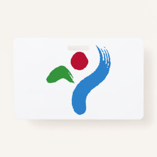 Name Badge with flag of Seoul, South Korea ID Badge
