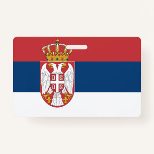 Name Badge with flag of Serbia ID Badge