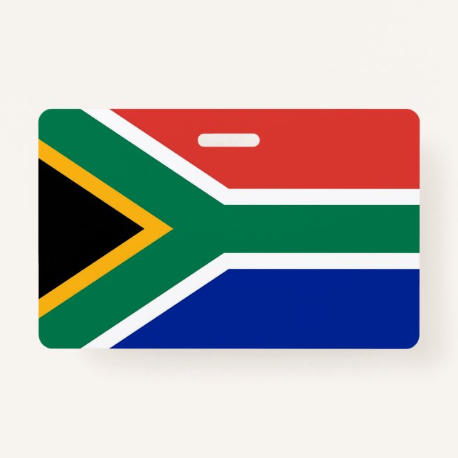 Name Badge with flag of South Africa ID Badge (Front)