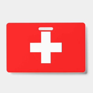 Name Badge with flag of Switzerland ID Badge