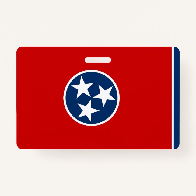 Name Badge with flag of Tennessee, USA ID Badge (Front)