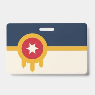 Name Badge with flag of Tulsa, Oklahoma ID Badge