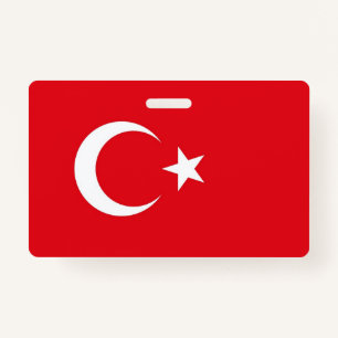 Name Badge with flag of Turkey ID Badge