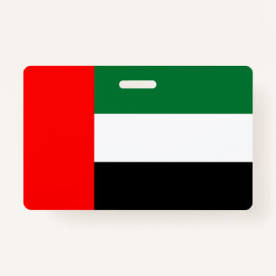 Name Badge with flag of United Arab Emirates ID Badge