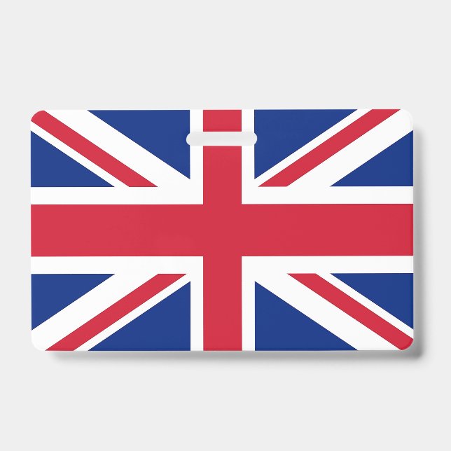 Name Badge with flag of United Kingdom ID Badge (Front)