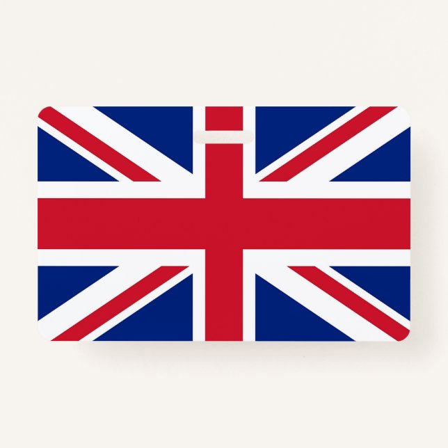Name Badge with flag of United Kingdom ID Badge (Front)