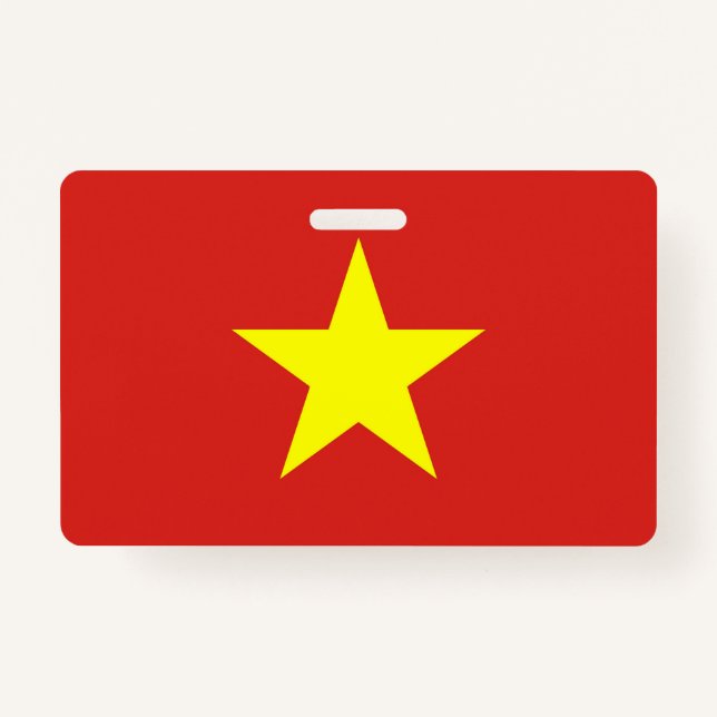 Name Badge with flag of Vietnam ID Badge (Front)