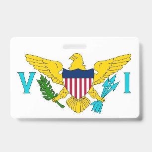 Name Badge with flag of Virgin Islands, USA ID Badge