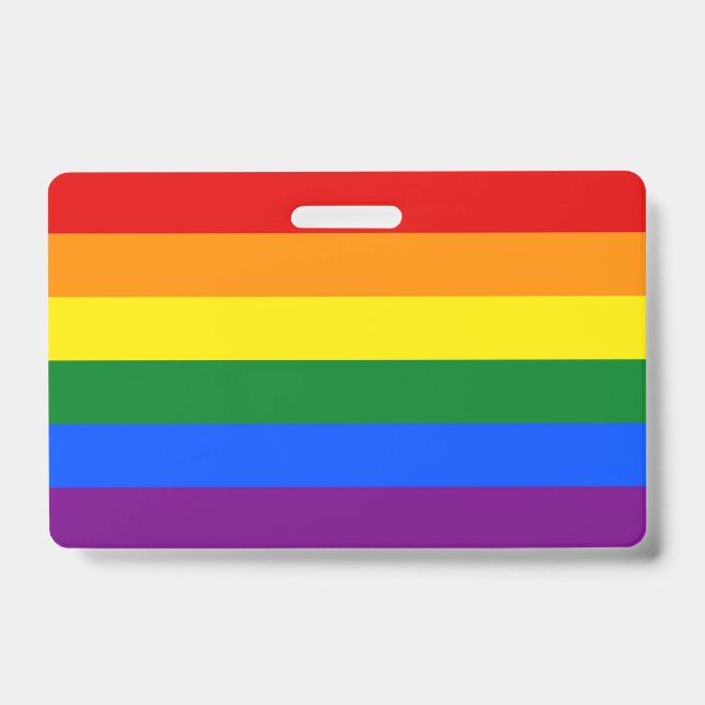 Name Badge with Pride flag of LGBT ID Badge (Front)