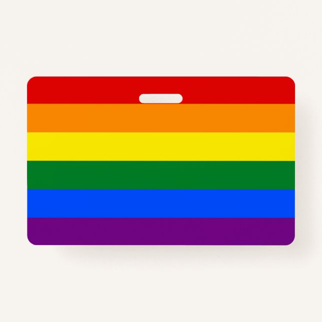 Name Badge with Pride flag of LGBT ID Badge (Front)