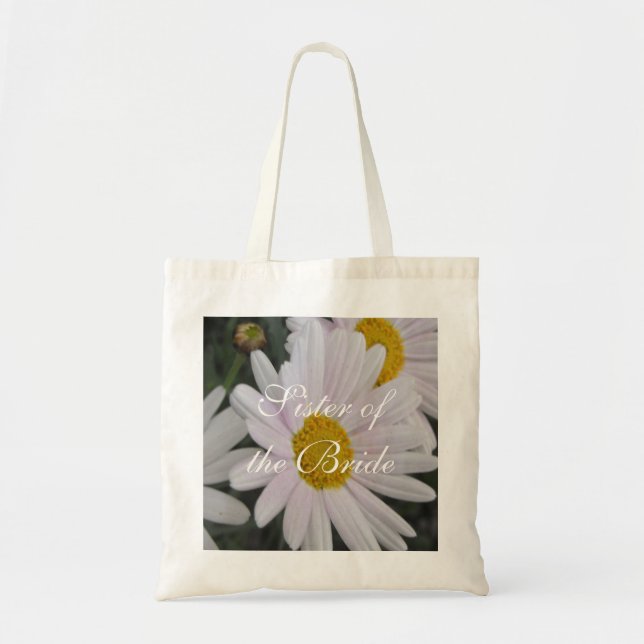 Name bag, daisy flowers tote bag (Front)