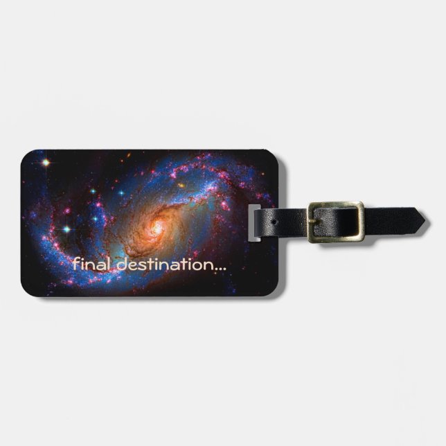 Name, Barred Spiral Galaxy NGC 1672 Luggage Tag (Front Horizontal)