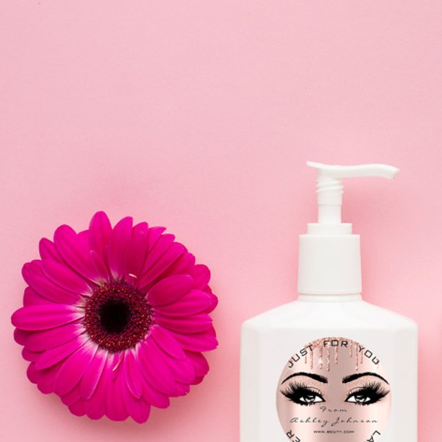 Name Beauty Rose  Drips Pink Eyelashes Cleaner Classic Round Sticker (Name Beauty Rose Drips Pink Eyelashes Cleaner Classic Round Sticker)