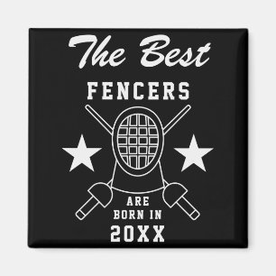 Name Birth Year Fencing Birthday T Shirt  Magnet
