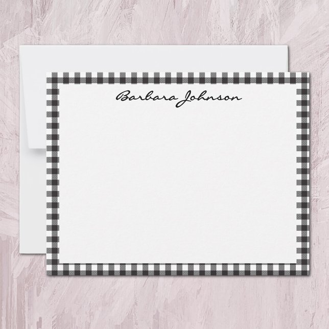 Name || Black and White Buffalo Check Frame Card (Creator Uploaded)