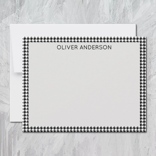 Name || Black and White Houndstooth Check Frame Card (Creator Uploaded)