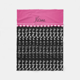 Name black baby bottle rattle pacifier stork fleece blanket