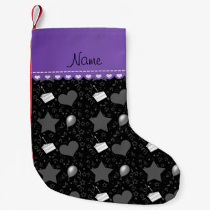 Name black birthday cake balloons hearts stars small christmas stocking