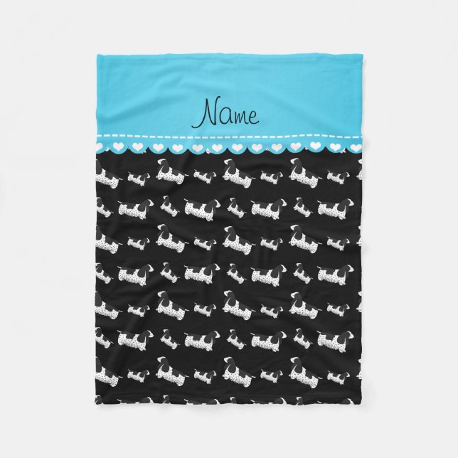 Name black english cocker spaniel dog fleece blanket (Front)