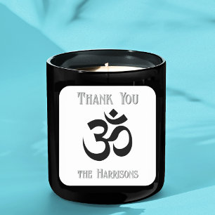 Name. Black Om Symbol 3-in Thank You Sticker
