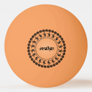 Name: Black/Orange Halloween Iconic Silhouettes Ping Pong Ball
