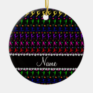 Name black rainbow gymnastics hearts stars ceramic tree decoration