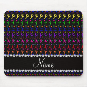 Name black rainbow gymnastics hearts stars mouse mat