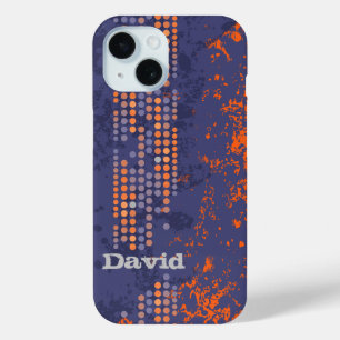 name blue orange surf style  iPhone 15 case