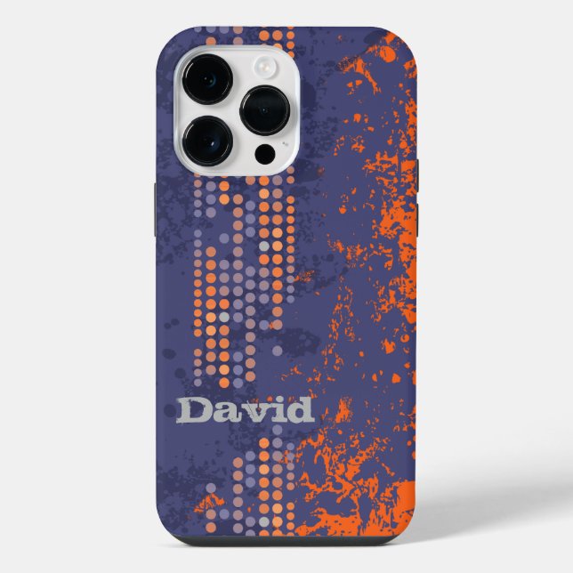 name blue orange surf style  iPhone case (Back)
