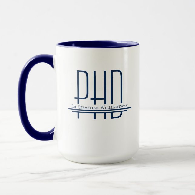 Name Blue PhD Mug (Left)