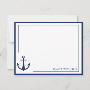 Name Blue White Anchor Symbol Pattern Card