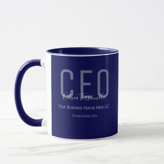 Name Blue White CEO Mug (Left)