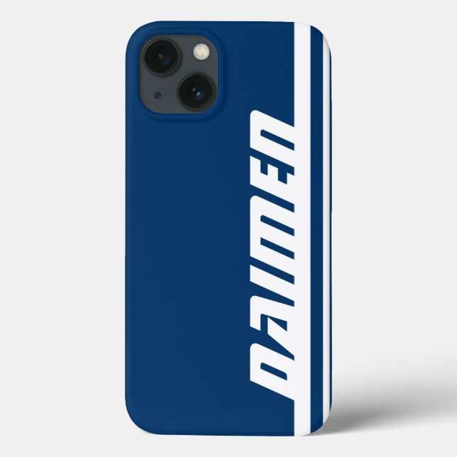 Name blue & white stripe sports ipad case (Back)