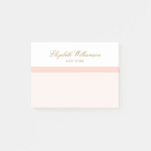 Name Blush Pink White Post-it Notes