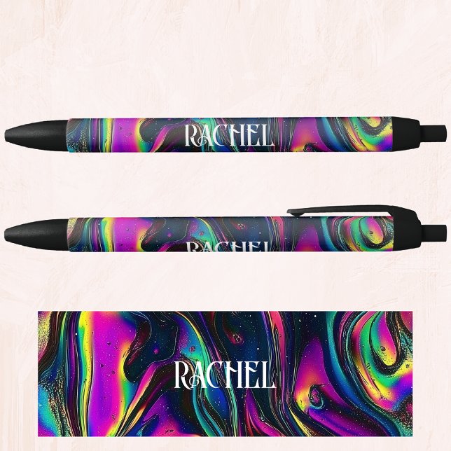 Name, Bold Iridescent Abstract Galactic Black Ink Pen (Creator Uploaded)