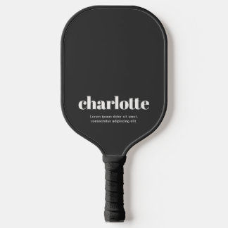 Name Bold Vintage Minimal Black Pickleball Paddle