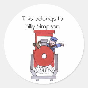 Name book plates classic round sticker